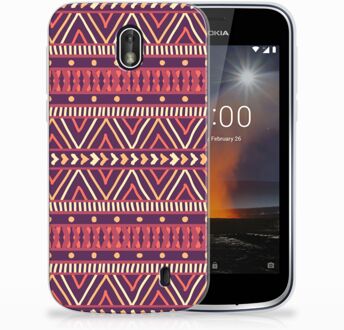 B2Ctelecom Nokia 1 Uniek TPU Hoesje Aztec Purple