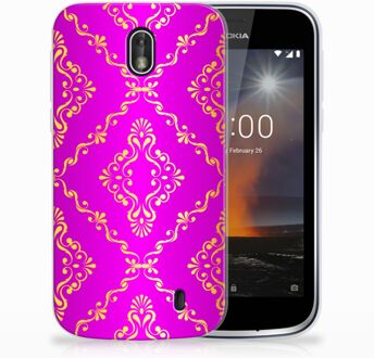 B2Ctelecom Nokia 1 Uniek TPU Hoesje Barok Roze