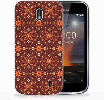 B2Ctelecom Nokia 1 Uniek TPU Hoesje Batik Brown