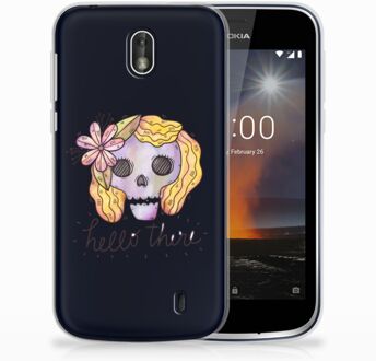 B2Ctelecom Nokia 1 Uniek TPU Hoesje Boho Skull