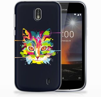 B2Ctelecom Nokia 1 Uniek TPU Hoesje Cat Color