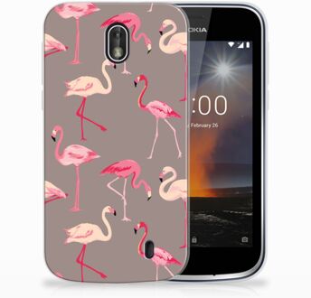 B2Ctelecom Nokia 1 Uniek TPU Hoesje Flamingo