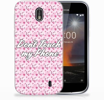 B2Ctelecom Nokia 1 Uniek TPU Hoesje Flowers Pink DTMP