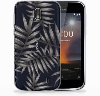 B2Ctelecom Nokia 1 Uniek TPU Hoesje Leaves Grey