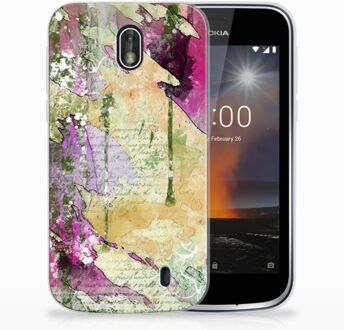 B2Ctelecom Nokia 1 Uniek TPU Hoesje Letter Painting