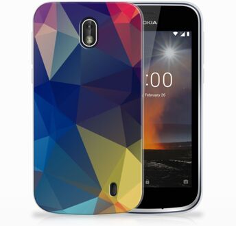 B2Ctelecom Nokia 1 Uniek TPU Hoesje Polygon Dark