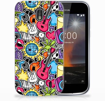 B2Ctelecom Nokia 1 Uniek TPU Hoesje Punk Rock