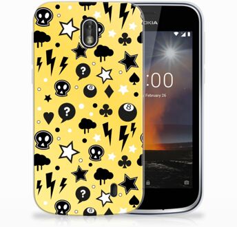 B2Ctelecom Nokia 1 Uniek TPU Hoesje Punk Yellow