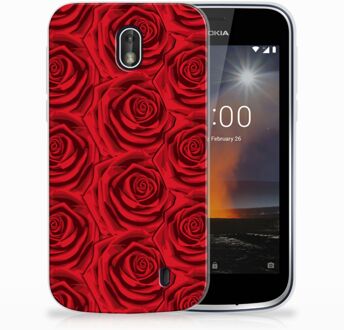 B2Ctelecom Nokia 1 Uniek TPU Hoesje Red Roses