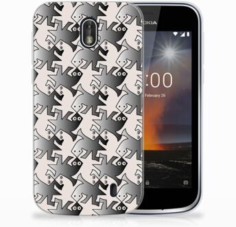 B2Ctelecom Nokia 1 Uniek TPU Hoesje Salamander Grey