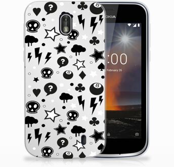 B2Ctelecom Nokia 1 Uniek TPU Hoesje Silver Punk