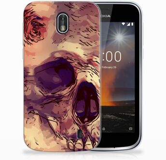 B2Ctelecom Nokia 1 Uniek TPU Hoesje Skullhead