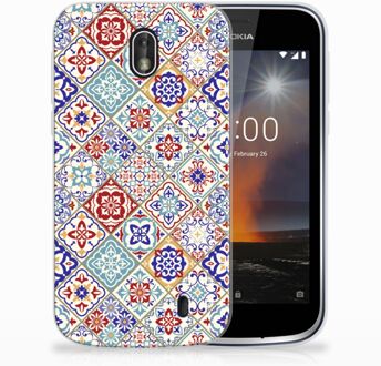 B2Ctelecom Nokia 1 Uniek TPU Hoesje Tiles Color