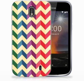 B2Ctelecom Nokia 1 Uniek TPU Hoesje Zigzag Color