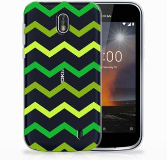 B2Ctelecom Nokia 1 Uniek TPU Hoesje Zigzag Groen