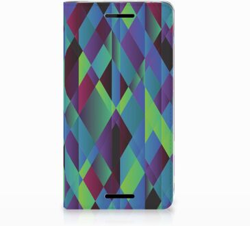 B2Ctelecom Nokia 2.1 2018 Standcase Hoesje Design Abstract Green Blue