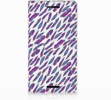 B2Ctelecom Nokia 2.1 2018 Standcase Hoesje Design Feathers Color