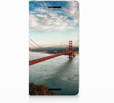 B2Ctelecom Nokia 2.1 2018 Standcase Hoesje Design Golden Gate Bridge