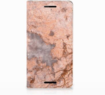 B2Ctelecom Nokia 2.1 2018 Standcase Hoesje Design Marmer Oranje