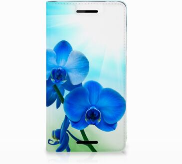 B2Ctelecom Nokia 2.1 2018 Standcase Hoesje Design Orchidee Blauw