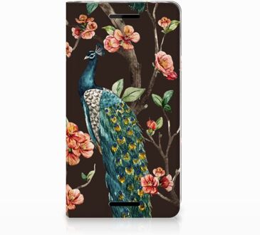 B2Ctelecom Nokia 2.1 2018 Standcase Hoesje Design Pauw met Bloemen