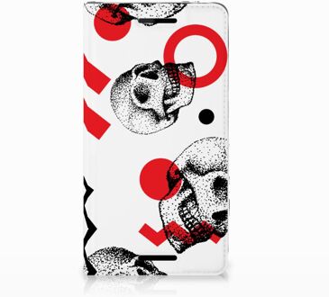 B2Ctelecom Nokia 2.1 2018 Standcase Hoesje Design Skull Red