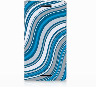 B2Ctelecom Nokia 2.1 2018 Standcase Hoesje Design Waves Blue