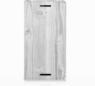 B2Ctelecom Nokia 2.1 2018 Standcase Hoesje Design White Wood