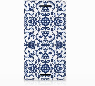 B2Ctelecom Nokia 2.1 2018 Uniek Standcase Hoesje Flower Blue