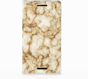 B2Ctelecom Nokia 2.1 2018 Uniek Standcase Hoesje Marmer Goud