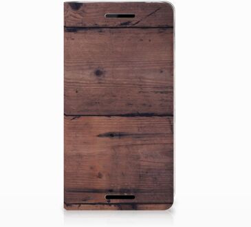 B2Ctelecom Nokia 2.1 2018 Uniek Standcase Hoesje Old Wood