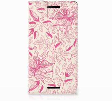 B2Ctelecom Nokia 2.1 2018 Uniek Standcase Hoesje Pink Flowers