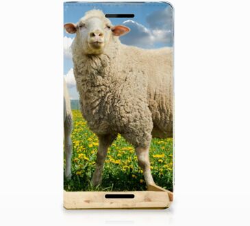 B2Ctelecom Nokia 2.1 2018 Uniek Standcase Hoesje Schaap en Lammetje