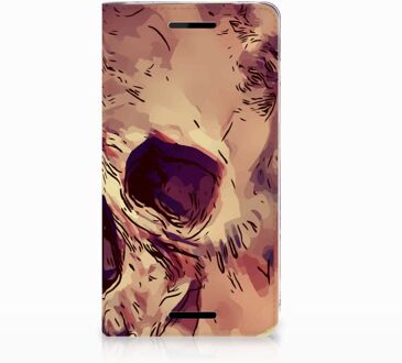 B2Ctelecom Nokia 2.1 2018 Uniek Standcase Hoesje Skullhead