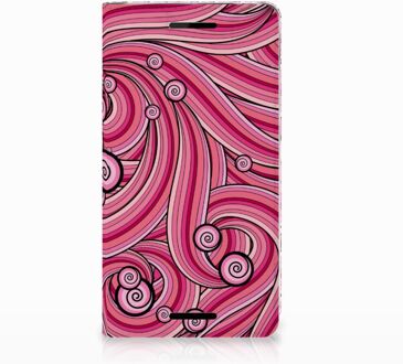 B2Ctelecom Nokia 2.1 2018 Uniek Standcase Hoesje Swirl Pink