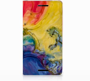 B2Ctelecom Nokia 2.1 2018 Uniek Standcase Hoesje Watercolor Dark