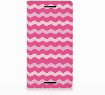 B2Ctelecom Nokia 2.1 2018 Uniek Standcase Hoesje Waves Pink