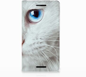 B2Ctelecom Nokia 2.1 2018 Uniek Standcase Hoesje Witte Kat