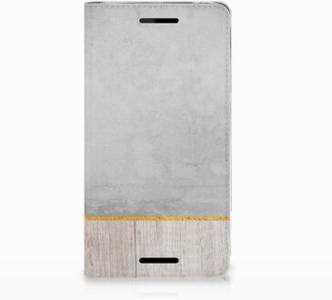 B2Ctelecom Nokia 2.1 2018 Uniek Standcase Hoesje Wood Concrete