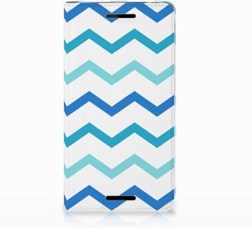 B2Ctelecom Nokia 2.1 2018 Uniek Standcase Hoesje Zigzag Blauw