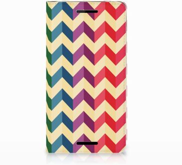 B2Ctelecom Nokia 2.1 2018 Uniek Standcase Hoesje Zigzag Color