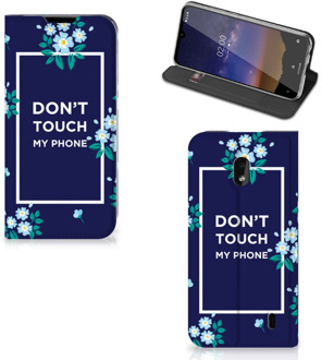 B2Ctelecom Nokia 2.2 Design Case Flowers Blue DTMP