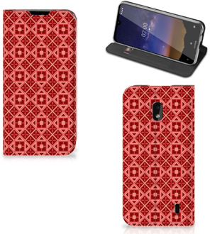 B2Ctelecom Nokia 2.2 Hoesje met Magneet Batik Red