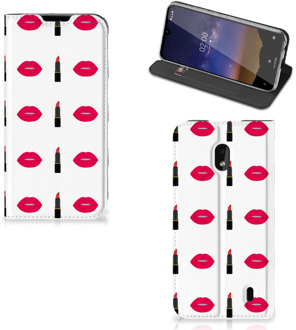 B2Ctelecom Nokia 2.2 Hoesje met Magneet Lipstick Kiss