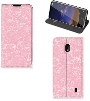 B2Ctelecom Nokia 2.2 Smart Cover White Flowers