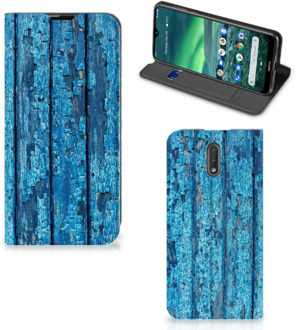 B2Ctelecom Nokia 2.3 Book Wallet Case Blauw Wood