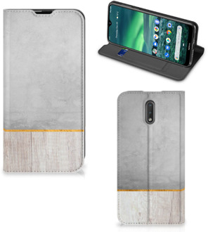 B2Ctelecom Nokia 2.3 Book Wallet Case Wood Concrete