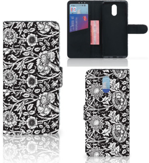 B2Ctelecom Nokia 2.3 Hoesje Black Flowers