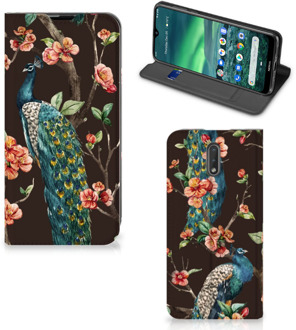 B2Ctelecom Nokia 2.3 Hoesje maken Pauw met Bloemen