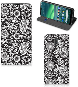 B2Ctelecom Nokia 2.3 Smart Cover Black Flowers